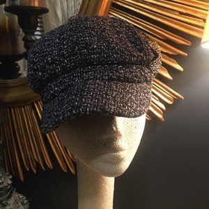 Hat wool tweed brim rhinestone accent